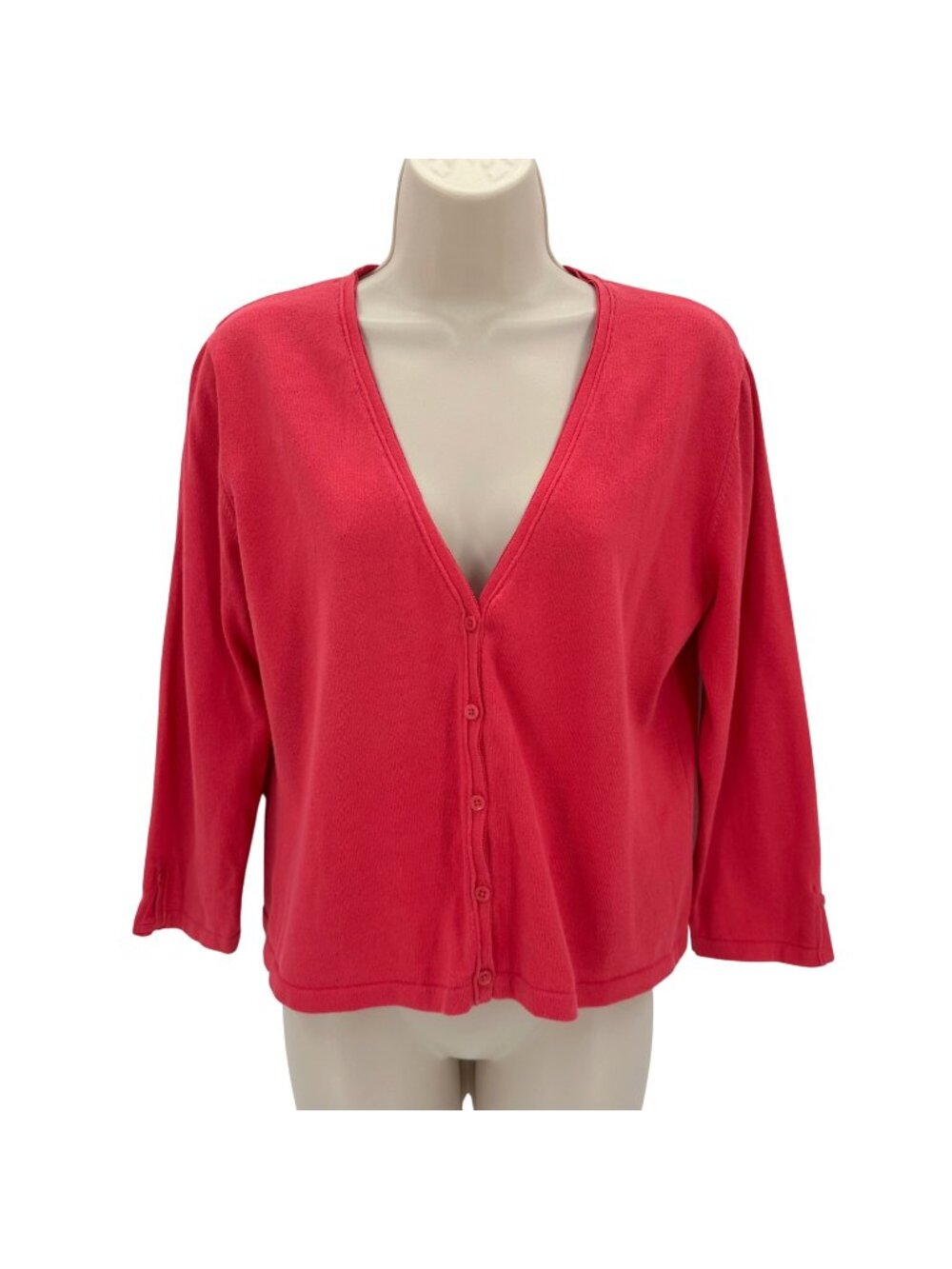 Nomadic Traders Womens Pink Button-Front Cardigan Sweater Cotton Size M